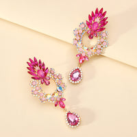 Luxury Full Rhinestone Teardrop Pendant Large Earrings Elegant Fashion Statement Jewelry Women Party Prom Wedding Accessories