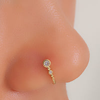 Personality Copper Micro Inlay Geometric U-shaped Nose Ring
