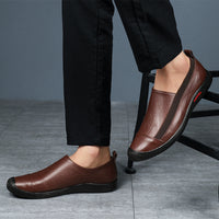 Spring And Autumn New First Layer Leather Case Foot Lazy One Pedal Leather Shoes Driver's Soft Shoes