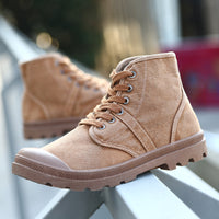 Patinated martin boots