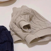 Casual Simple Solid Color Pet Sweater Warm Cat Anti-lint Clothes