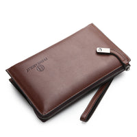 Fashion Wallet Men's Long Zipper Business Handbag Soft Leather
