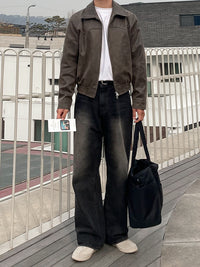 Men's American-style Retro Short Leather Jacket