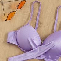 Three-piece Long Skirt Solid Color Lace-up Swimsuit