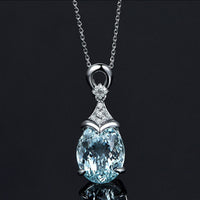 European and American Natural Carat Sea Sapphire Clavicle Chain