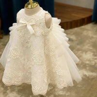 Girls' Dress With Stylish White Sequins For Birthday