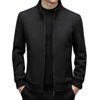 Mock Neck Zipper Casual Men's Warm Jacket