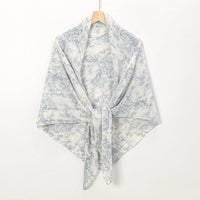 Pearl Chiffon Printed Square Scarf Pleated Scarf