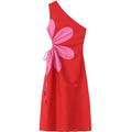 Womens Floral-print Off-the-shoulder Dress