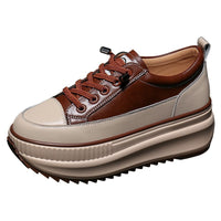 Inner-increasing Sports Shoes Women's Platform Thick-soled Lace-up Breathable Casual Shoes