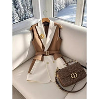 Women's Fashionable Patchwork Suit Vest