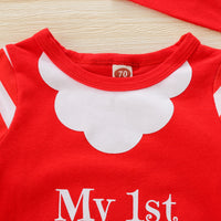Cute Christmas Day Long Sleeve Personalized Printed One-piece Hat Two-Piece Set