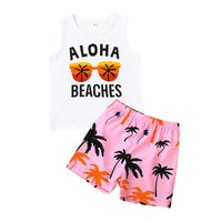 Boys' Summer Sportswear Two-piece Set Vest Shorts Set