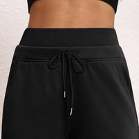 Wide-leg Ribbed High-waist Athletic Pants Loose-fitting And Slimming