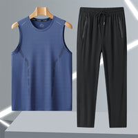Men's Fashionable Breathable Crew-Neck Sleeveless Vest Set