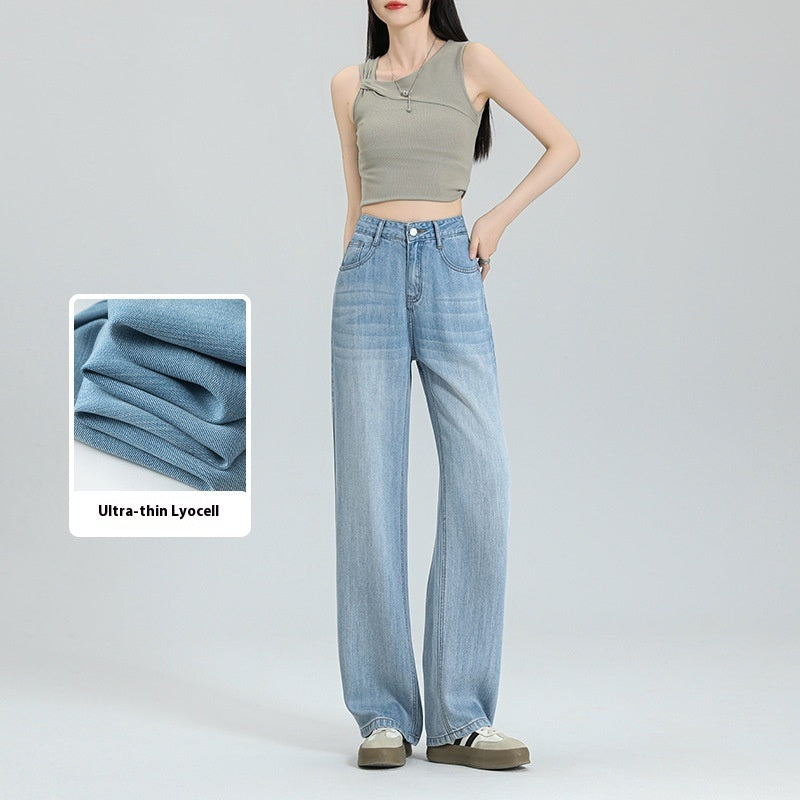 Ultra-thin Series Tencel Lyocell Wide-leg Jeans