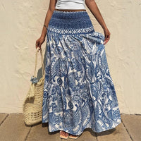 European And American Casual Printed Vacation Skirt