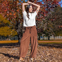 Women's Corduroy Loose-fit Wide-leg Pants