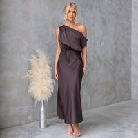 Off-Shoulder Sexy Solid Color Elegant Womens Dress