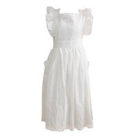 French-Style Vintage Ruffle Lace Apron Dress