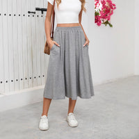 European And American High Waist Leisure Commute Loose Large Skirt Draping Midi Skirt