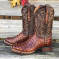 Men's Retro Square Head Embroidered Mid-calf Split Casual Wild Boots