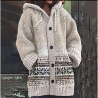 3D Printed Autumn Winter Coat Thickened Hooded Cardigan Sweater