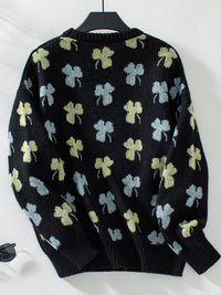 Drizzle Clover Jacquard Pullover Women's Sweater