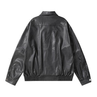 Biker's Men's Pilot Loose Split Stitching Lapel PU Leather Jacket
