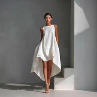 Women's Cotton-linen Irregular Sleeveless Dress