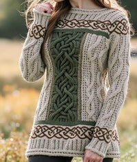 3D Digital-Print Crewneck Sweater Knitwear