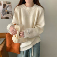 Korean-style Relaxed-fit Crewneck Pullover Sweater Loose Fit