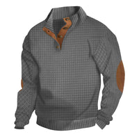 Patchwork Small Squares Men's Long Sleeve Casual Sweatshirt