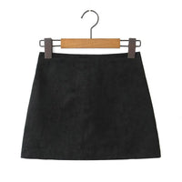 Retro Style Simple Solid Color Hip Skirt Zipper With Lining High Waist Skirt