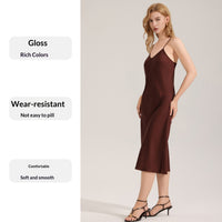 Solid Color Minimalist Satin Chiffon Pajamas For Women Camisole Nightgown And Loungewear