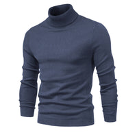 Casual Men's Solid Color Pullover Sweater High Neck
