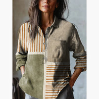 Summer Women's Fashion Printed Long-sleeved Shirt