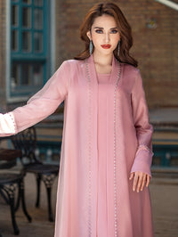 Cherry Blossom Yarn Two-Piece Cardigan Dress