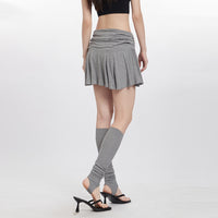 Girl French Ballet Pure Desire Wind Fold Anti-exposure Sexy High Waist A- Line Skirt