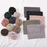 Pearl Chiffon Printed Square Scarf Pleated Scarf