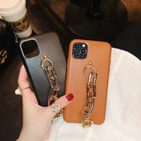 Compatible with Apple , Wrist Strap Chain Leather