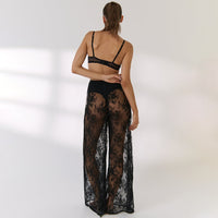 Womens Sexy Fashionable Lace High-Waisted Pants
