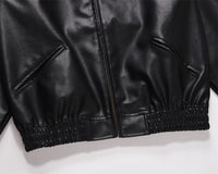 INS American Style Motorcycle Clothing Loose Casual Stand Collar PU Leather Jacket