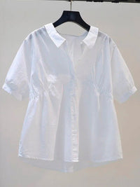 Women's Shirt Puff Sleeve Chiffon Top