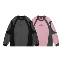 American Retro Deerskin Velvet Stitching Motorcycle Sweater Street