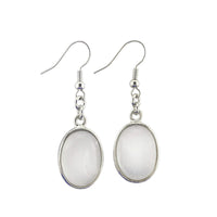 Natural Crystal Oval Egg-shaped Earrings