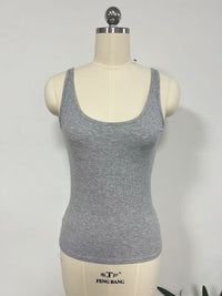 Backless Underwaist Solid Color Square Collar Split Double-layer Vest