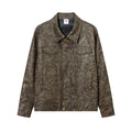Contrast Color Texture PU Leather Coat Male