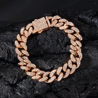 Spring Buckle Cuba Bracelet Alloy Full Diamond