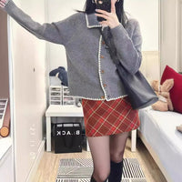 Retro Lapels Hand Crocheting Knitted Cardigan Jacket
